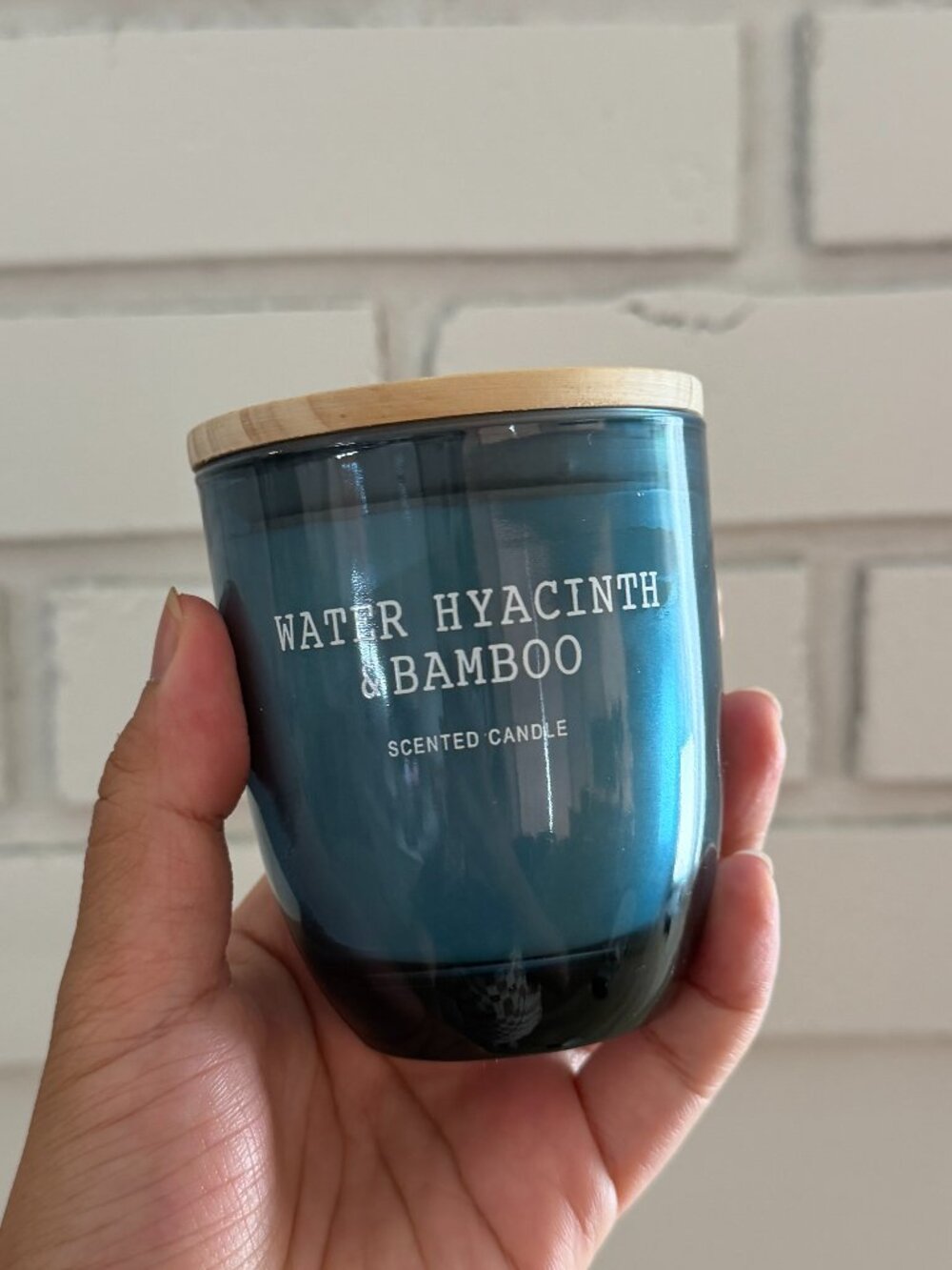 world market \ water hyacinth bamboo candle new